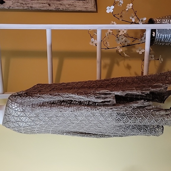 Tan Poncho Tassle Sequin - Picture 5 of 7